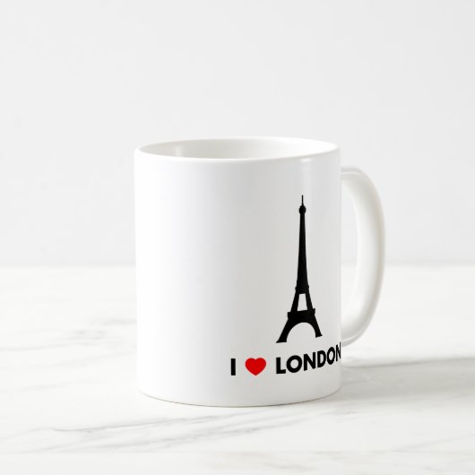 I Liebe London - Eiffel-Turm-Tasse Kaffeetasse (VorderseiteRechts)