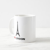 I Liebe London - Eiffel-Turm-Tasse Kaffeetasse (Vorderseite Links)