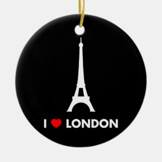 I Liebe London - Eiffel-Turm-Weihnachtsverzierung Keramik Ornament