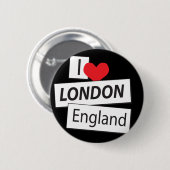 I Liebe London England Button (Vorne & Hinten)