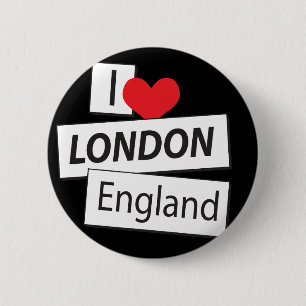 I Liebe London England Button