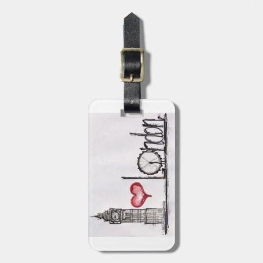 I Liebe London Gepäckanhänger (Vorderseite vertikal)