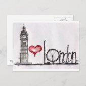 I Liebe London Postkarte (Vorne/Hinten)