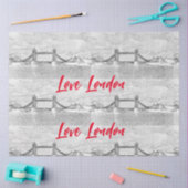 I Liebe London Red Text Tower Bridge Decoupage Seidenpapier (Basteln)