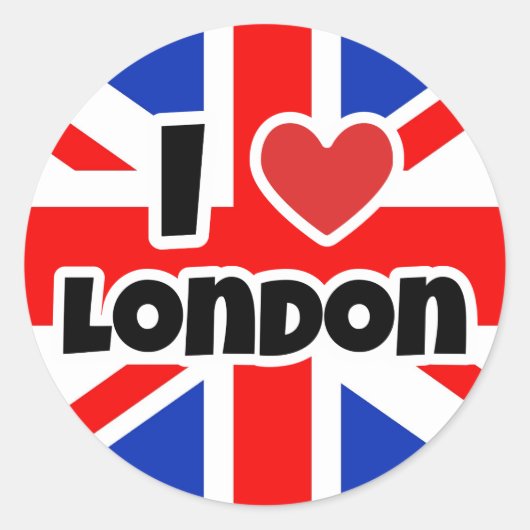 I Liebe London Runder Aufkleber (Vorderseite)