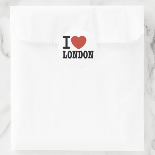 I LIEBE LONDON RUNDER AUFKLEBER (Tasche)