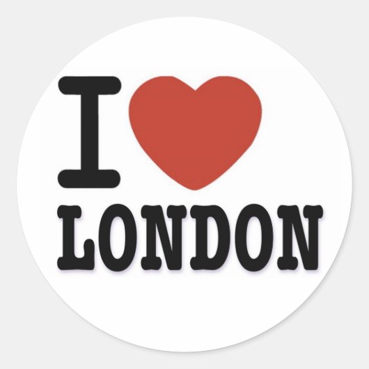 I LIEBE LONDON RUNDER AUFKLEBER (Vorderseite)
