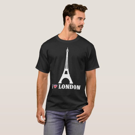I Liebe London T - Shirt Eiffel Tower Prank Joke T (Vorne ganz)