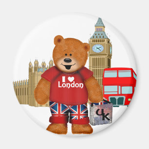 I Liebe London - Teddy-Bär Magnet