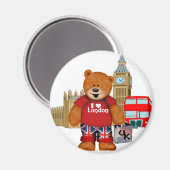 I Liebe London - Teddy Bear Magnet (Vorderseite/Rückseite)