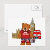 I Liebe London - Teddy Bear Postkarte (Vorne/Hinten)