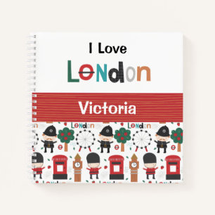 I Liebe London Thema Name Sketch Notizblock
