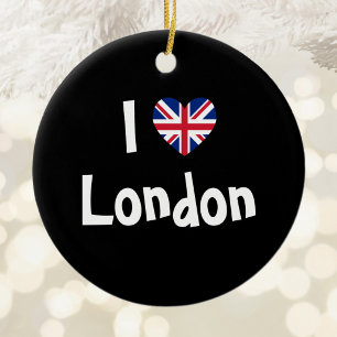 I Liebe London Union Jack Heart Keramikornament