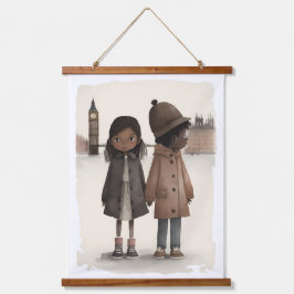 I Liebe London Wandteppich Mit Holzrahmen