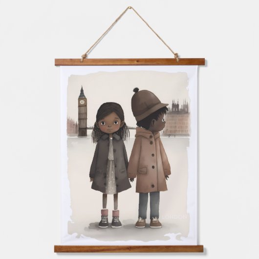 I Liebe London Wandteppich Mit Holzrahmen (Vorderseite)