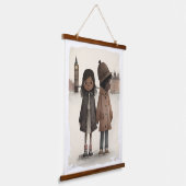 I Liebe London Wandteppich Mit Holzrahmen (Gewinkelt)