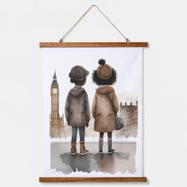 I Liebe London Wandteppich Mit Holzrahmen