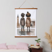 I Liebe London Wandteppich Mit Holzrahmen (Schlafzimmer)