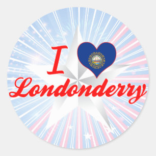 I Liebe Londonderry, New Hampshire Runder Aufkleber