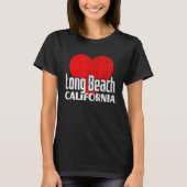 I Liebe Long Beach California Retro Big Heart Vaca T-Shirt (Vorderseite)