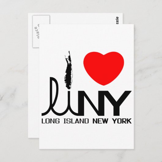I Liebe Long Island NY Postkarte (Vorne/Hinten)