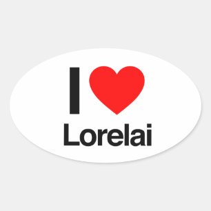 i Liebe lorelai Ovaler Aufkleber