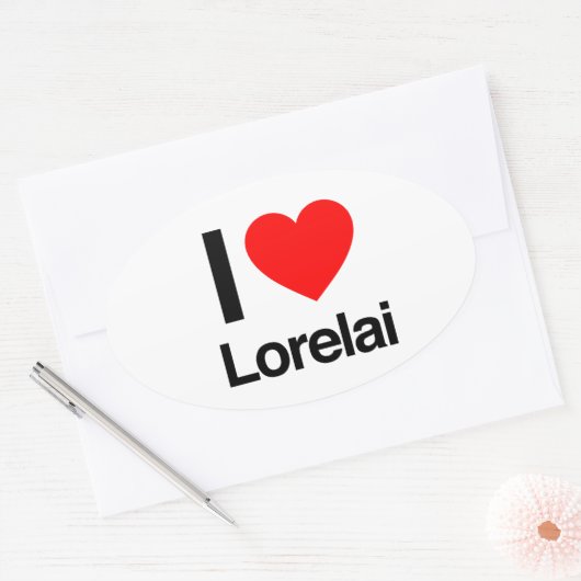 i Liebe lorelai Ovaler Aufkleber (Umschlag)