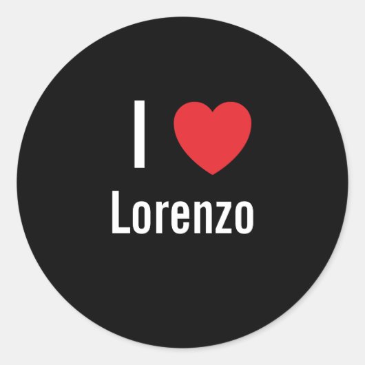 I Liebe Lorenzo Runder Aufkleber (Vorderseite)
