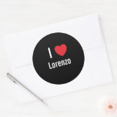I Liebe Lorenzo Runder Aufkleber (Umschlag)