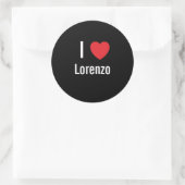 I Liebe Lorenzo Runder Aufkleber (Tasche)