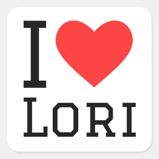 I Liebe lori Quadratischer Aufkleber (Vorderseite)