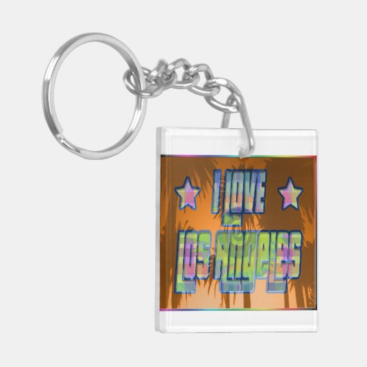I LIEBE Los Angeles Beautiful Orange Sunset Keycha Schlüsselanhänger (Vorderseite links)