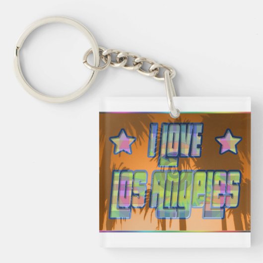 I LIEBE Los Angeles Beautiful Orange Sunset Keycha Schlüsselanhänger (Vorderseite)