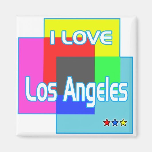 "I LIEBE Los Angeles Coloring 2" Magnet (Vorne)