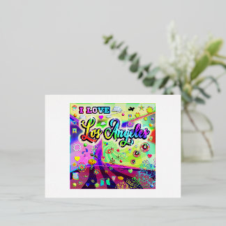 I LIEBE Los Angeles Cool Energy Postcard Folien Feiertagspostkarte