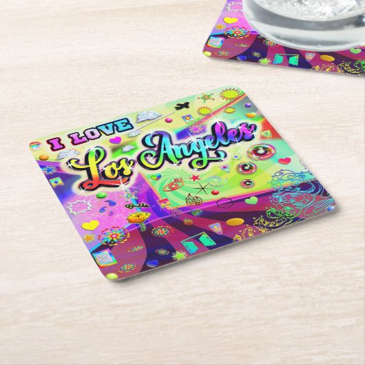 I LIEBE Los Angeles Cool Energy Untersetzer (angewinkelt)