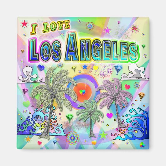 I LIEBE Los Angeles Deep Dream Magnet (Vorne)