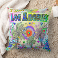I LIEBE Los Angeles Deep Dream Pillow