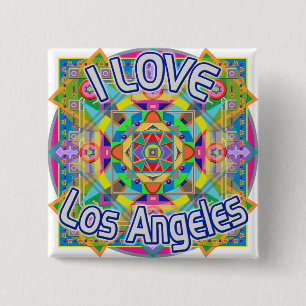 I LIEBE Los Angeles Happy Button