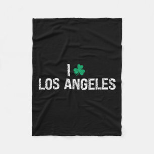 I Liebe Los Angeles Kleeblatt Clover St Patrick's  Fleecedecke