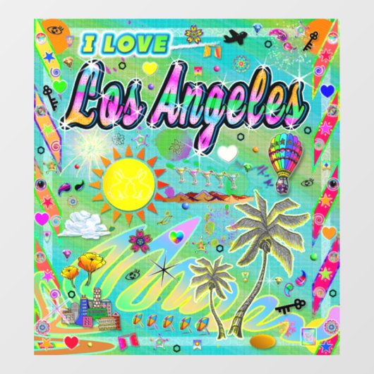 I LIEBE Los Angeles Nu Era Fensterheber Fensteraufkleber (Blatt)