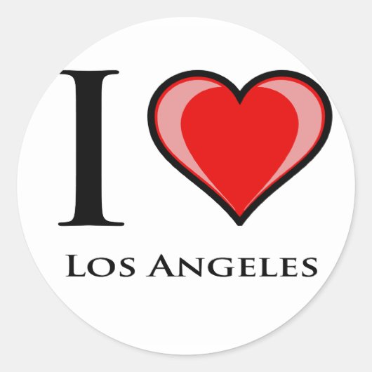 I Liebe Los Angeles Runder Aufkleber (Vorderseite)