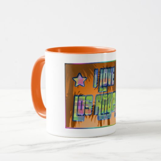 I LIEBE Los Angeles Schöne Orange Sunset Tasse (Vorderseite Links)