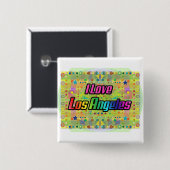 I Liebe Los Angeles Smile Bright-Taste Button (Vorne & Hinten)