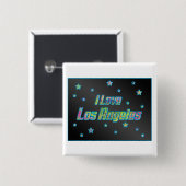 I Liebe Los Angeles Smile Stars Button (Vorne & Hinten)