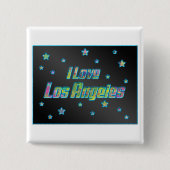 I Liebe Los Angeles Smile Stars Button (Vorderseite)