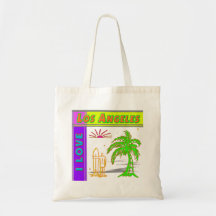 "I LIEBE Los Angeles" Sun Palm Tree&Surfer #2 Bag