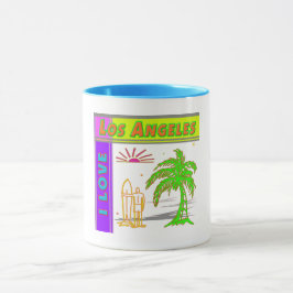 "I LIEBE Los Angeles" Sun Palm Tree & Surfer #2 Cu Tasse