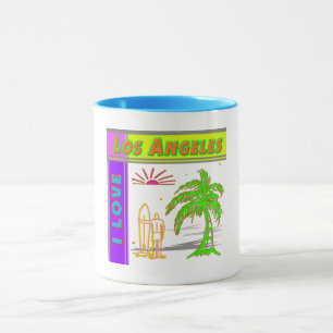 "I LIEBE Los Angeles" Sun Palm Tree & Surfer #2 Cu Tasse