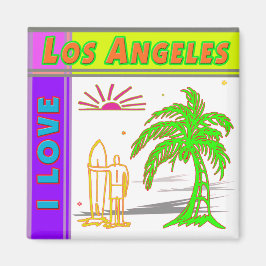 "I LIEBE Los Angeles" Sun Palm Tree & Surfer#2 Mag Magnet
